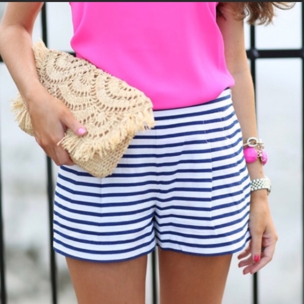 J.Crew Nautical classy blue stripped chic shorts 6